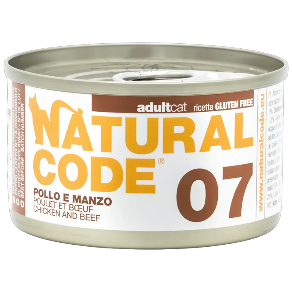 Natural Code 07 Cans Chicken & Beef for Cats 85g