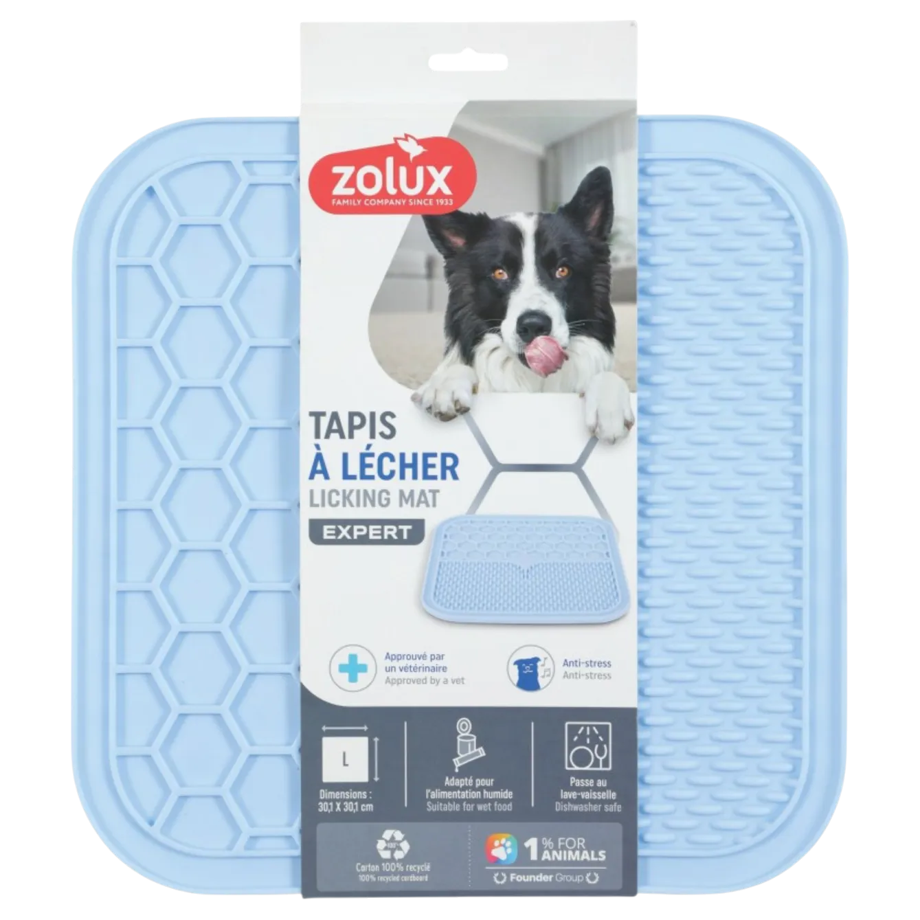 Zolux Silicone Dog Licking Mat Large Blue