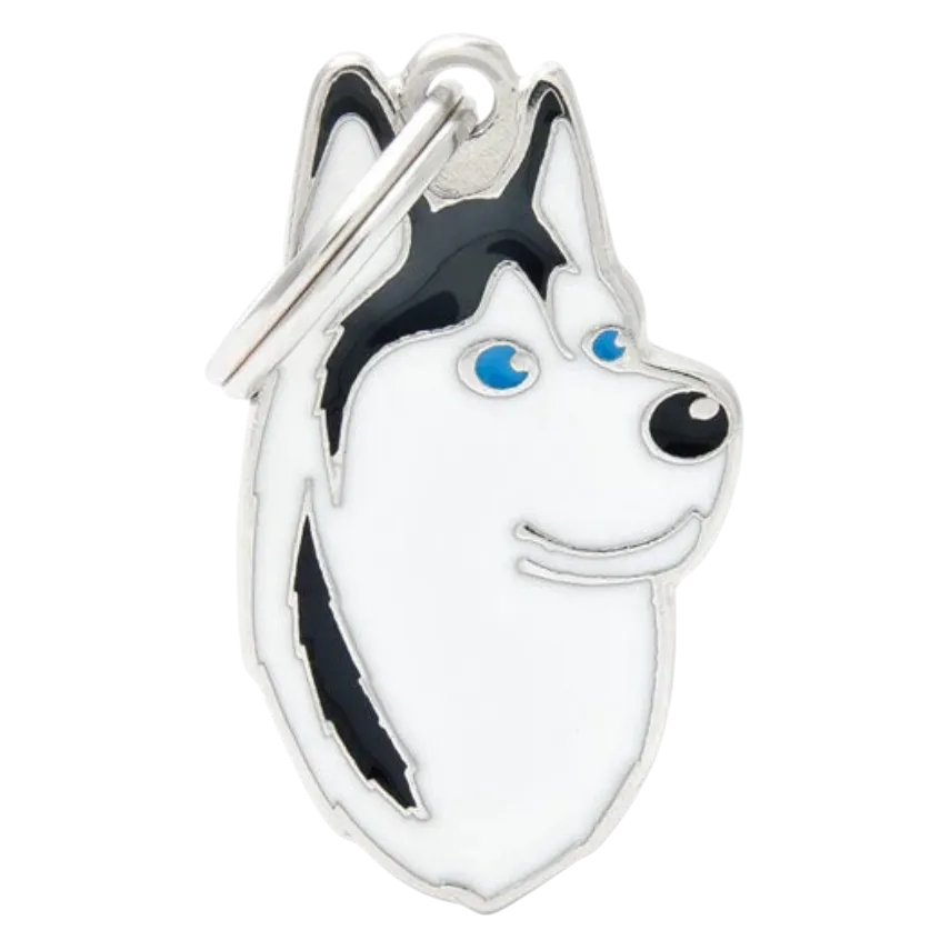 MF Tags BLACK AND WHITE HUSKY