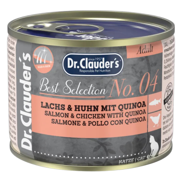 Dr.Clauders Best Selection No 4 Cans Salmon & Chicken with Quinoa for Cats 200g