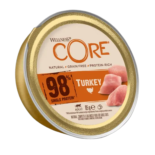 Wellness Core Wet Food 98% Single Protein Turkey for Cats 85g