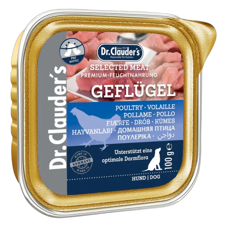 Dr.Clauders Selected Meat Bowls Poultry for Dogs 100g