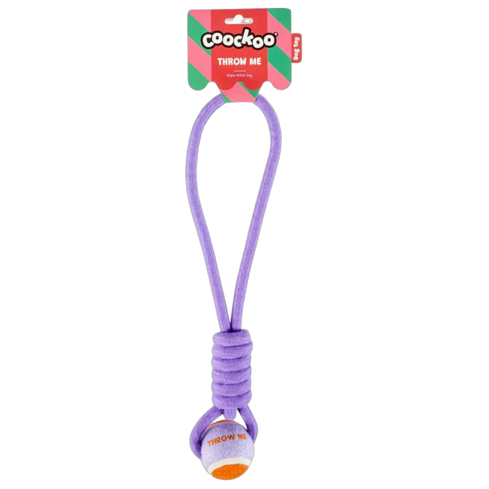 Coockoo Ball with Rope Loop Throw Me 6x45x6cm Purple & Orange