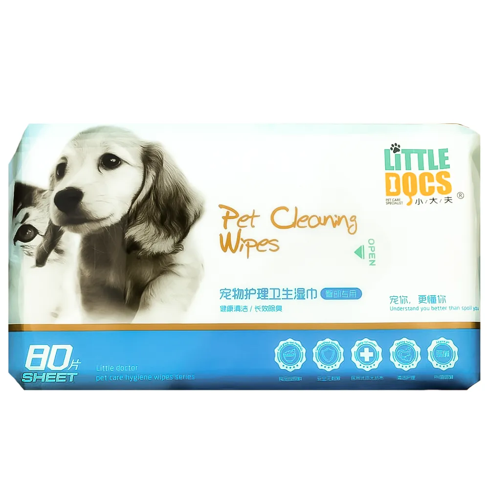 Wet and scented wipes for cats and dogs 80 wipes