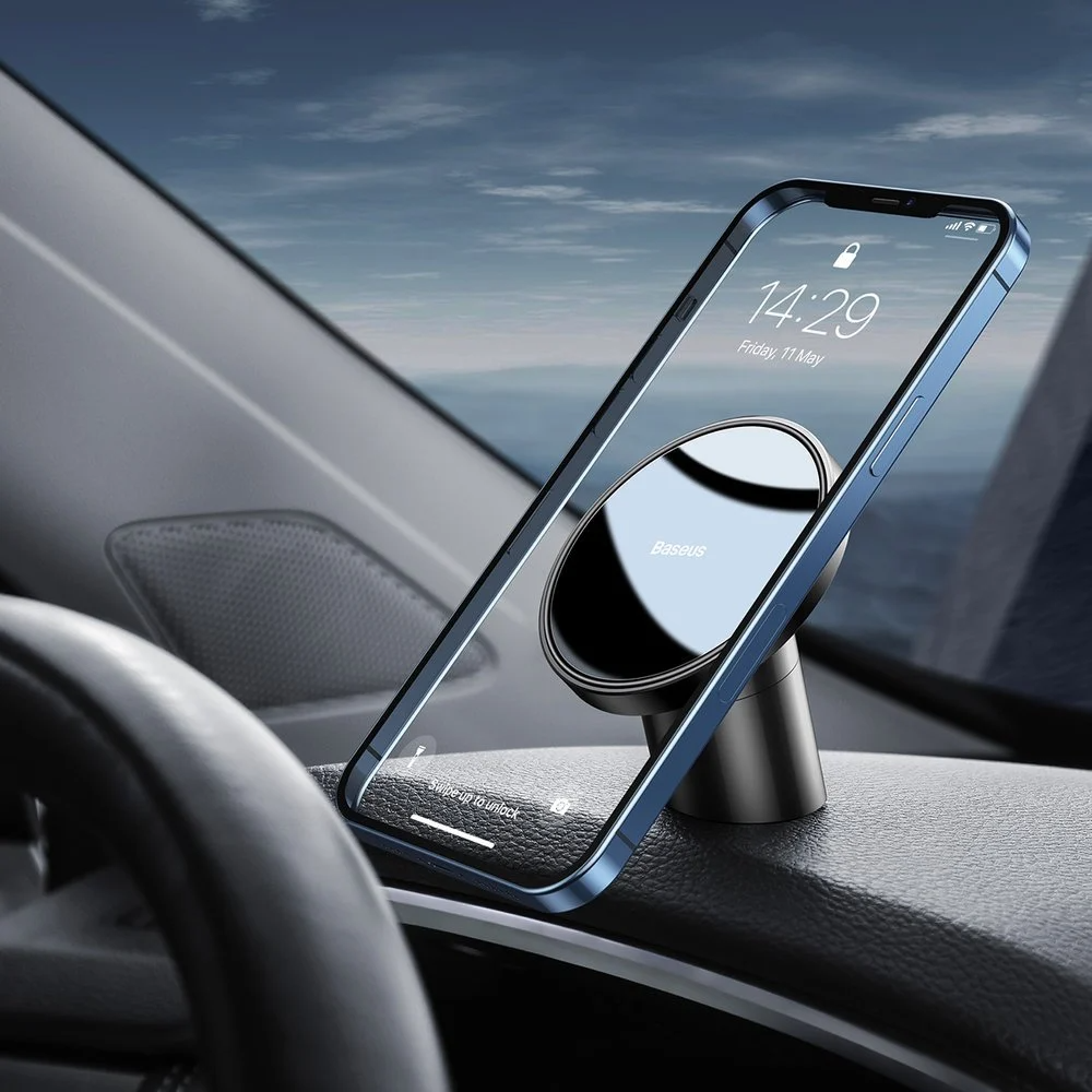حامل مغناطيسي للسيارة من بيسوس للوحة القيادة / فتحة تهوية (متوافق مع iPhone MagSafe) - أسود
