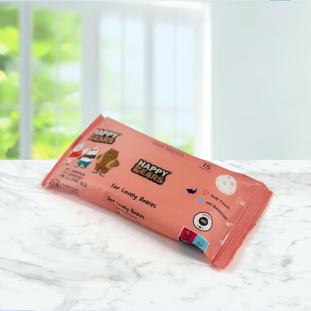 Happy Bear baby wet wipes 6*15 pieces