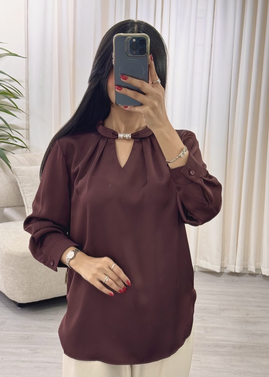  بلوزة أنيقة برغندي  