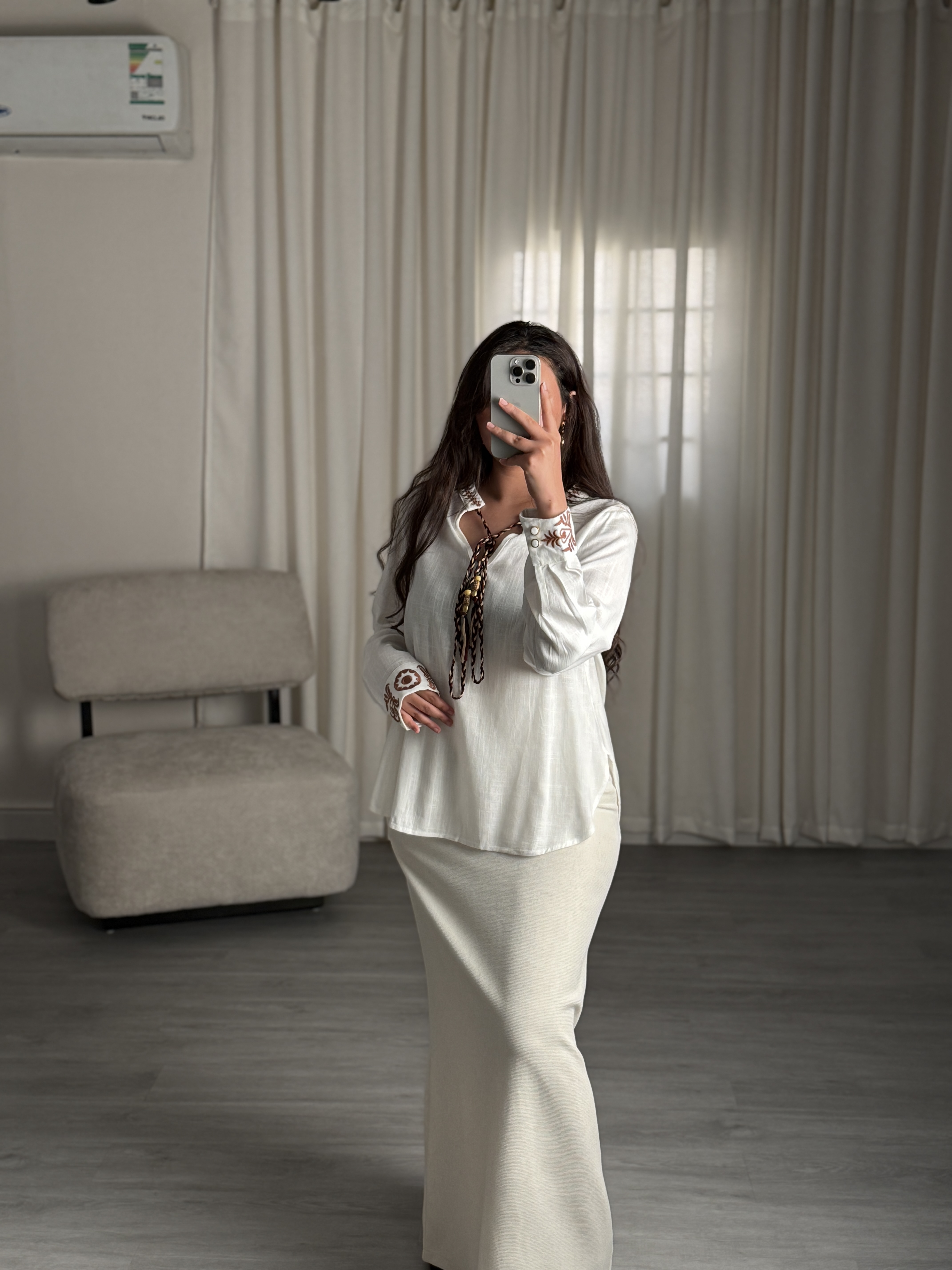  بلوزة بأكمام كاجوال 