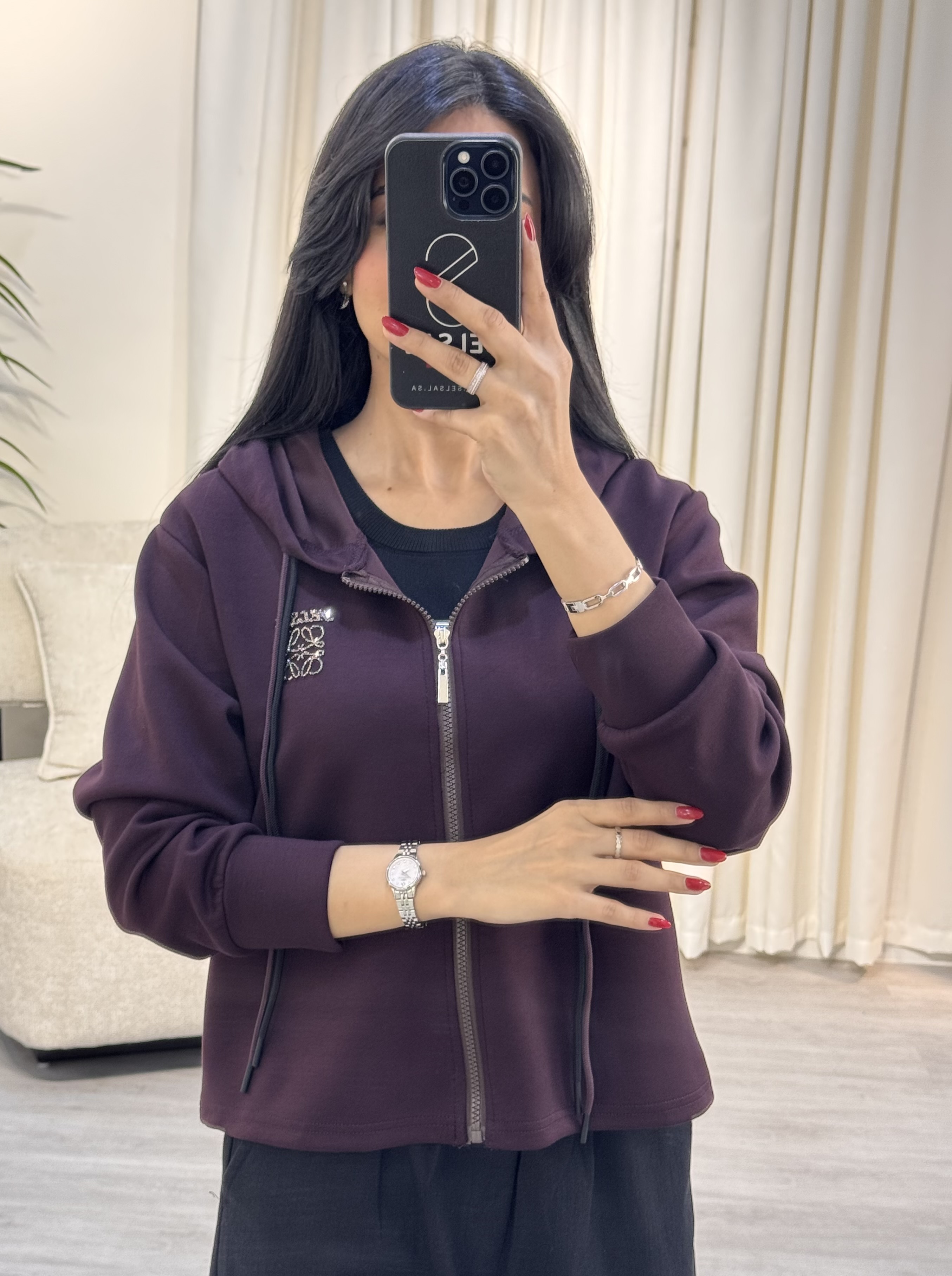  هودي جاكيت بسحاب  
