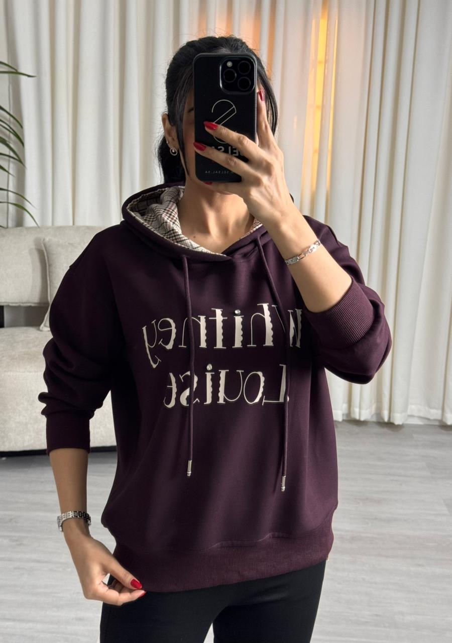  هودي بقبعة كاروهات  