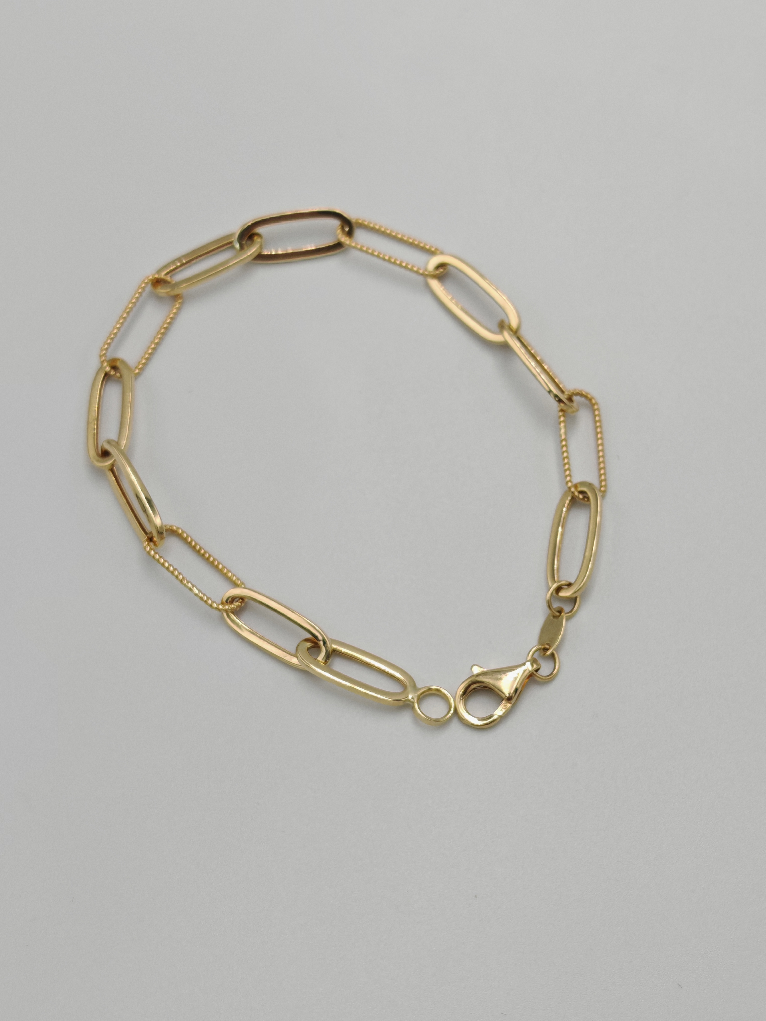 Paper Clip Bracelet B 18karat gold over Sterling Silver