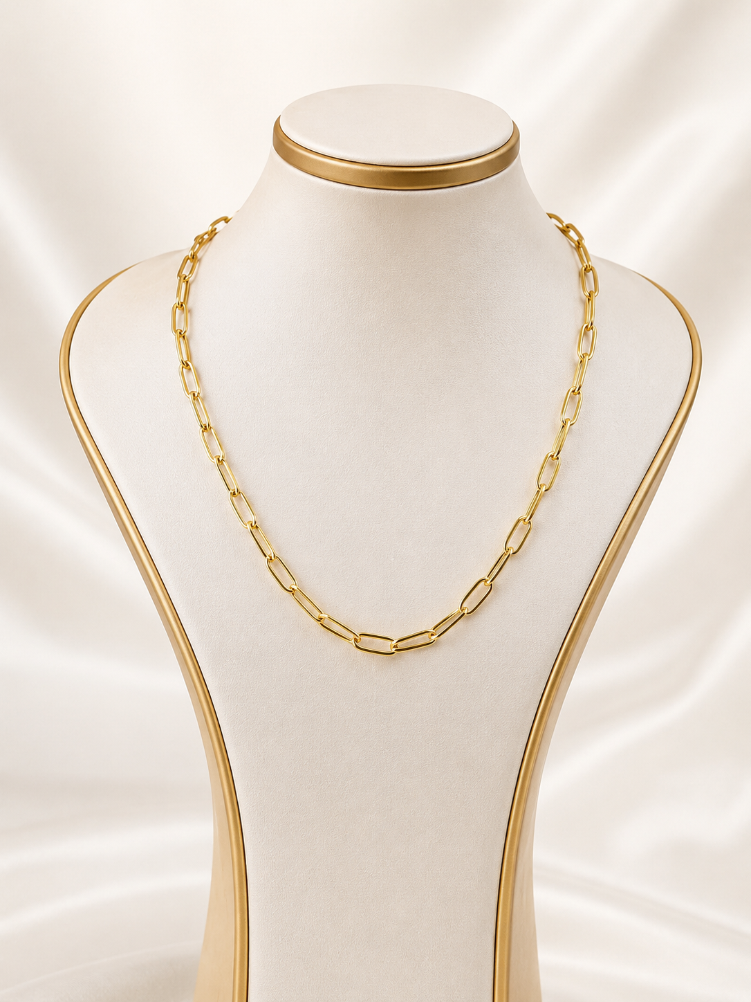 Paper clip necklace 18k gold