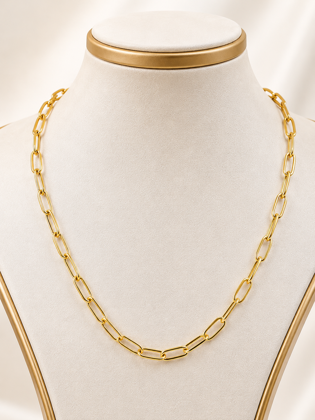 Paper clip necklace 18k gold