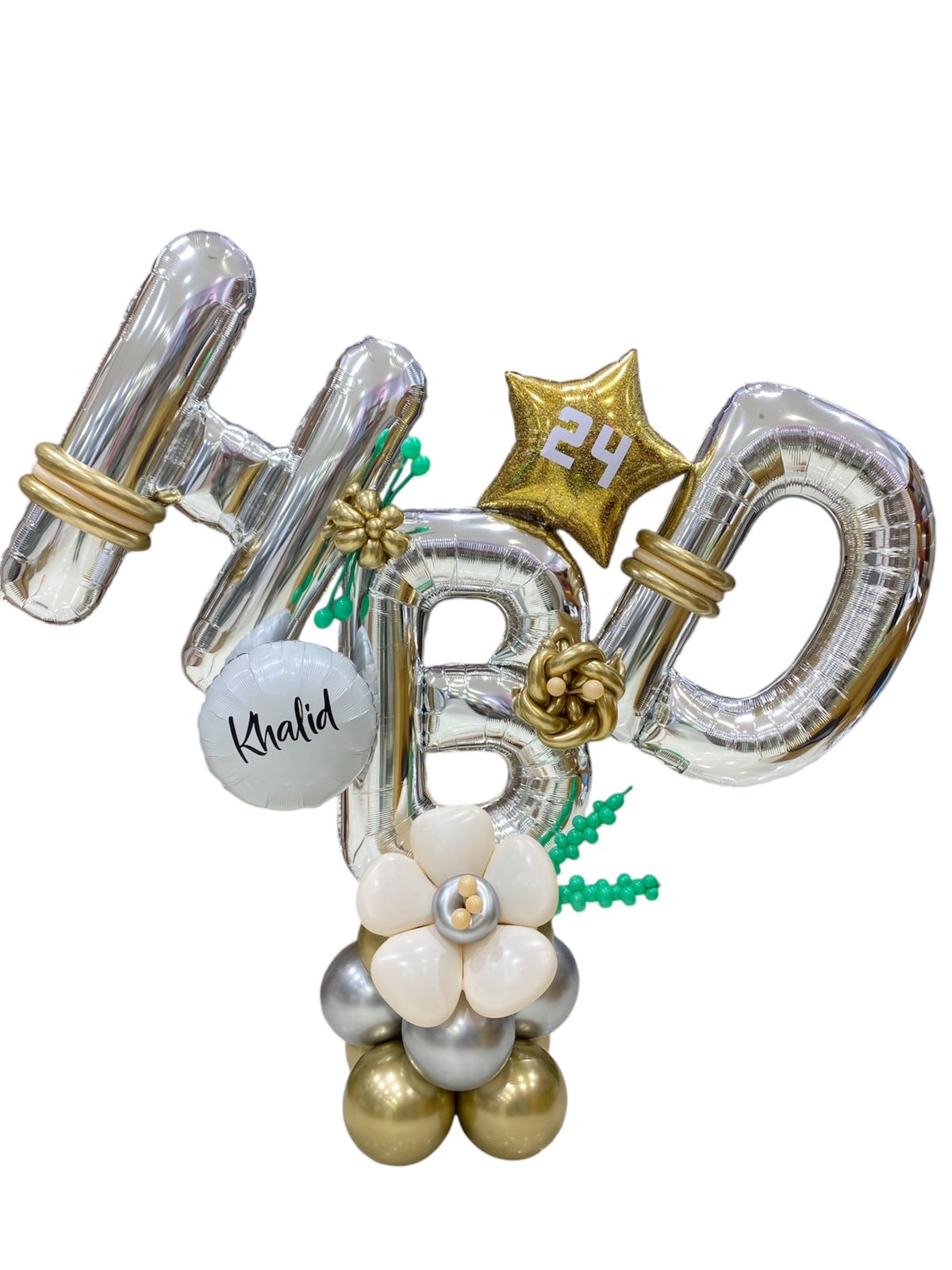 تصميم HBD فضي كبير