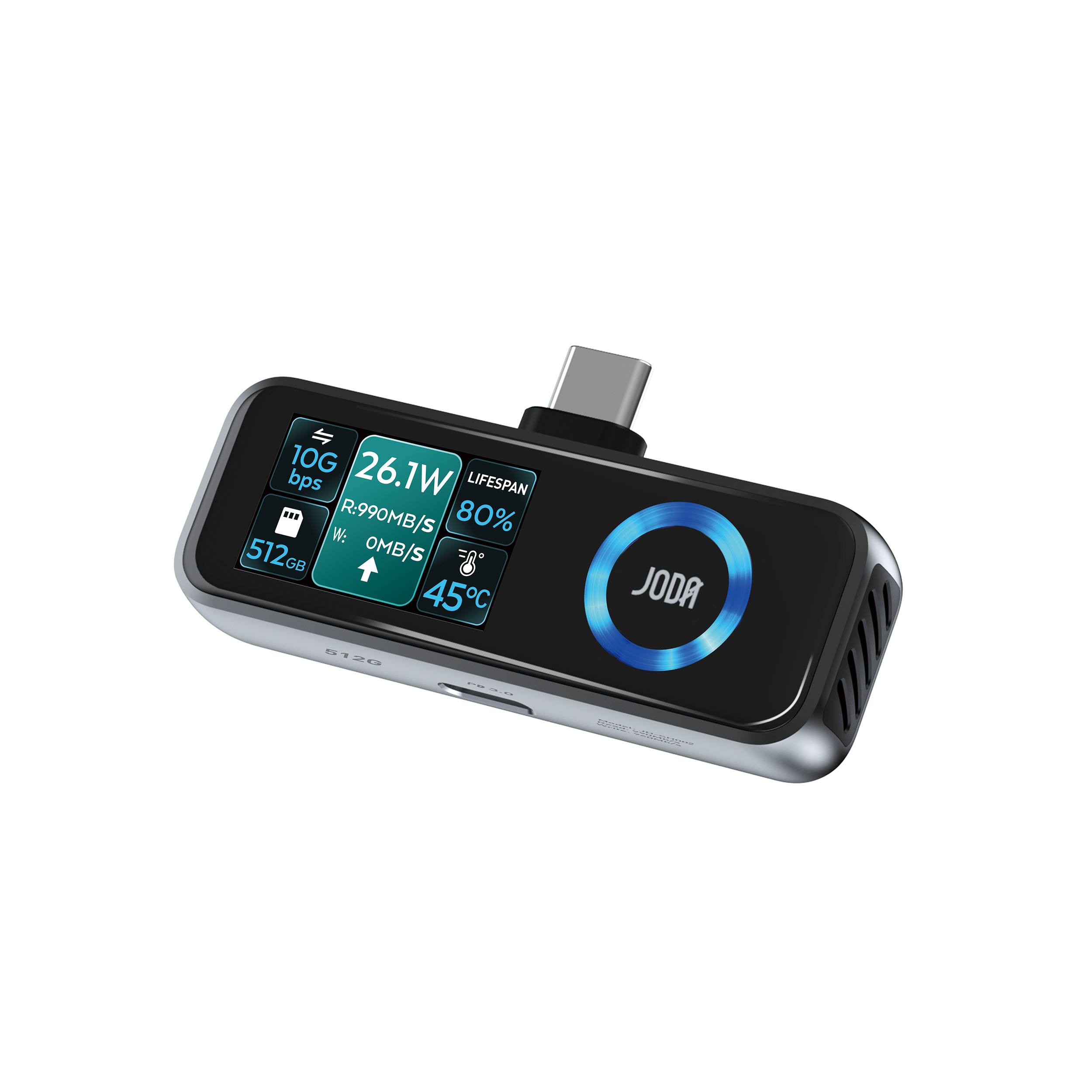 JODA 512G Portable SSD USB-C Storage Hub Black