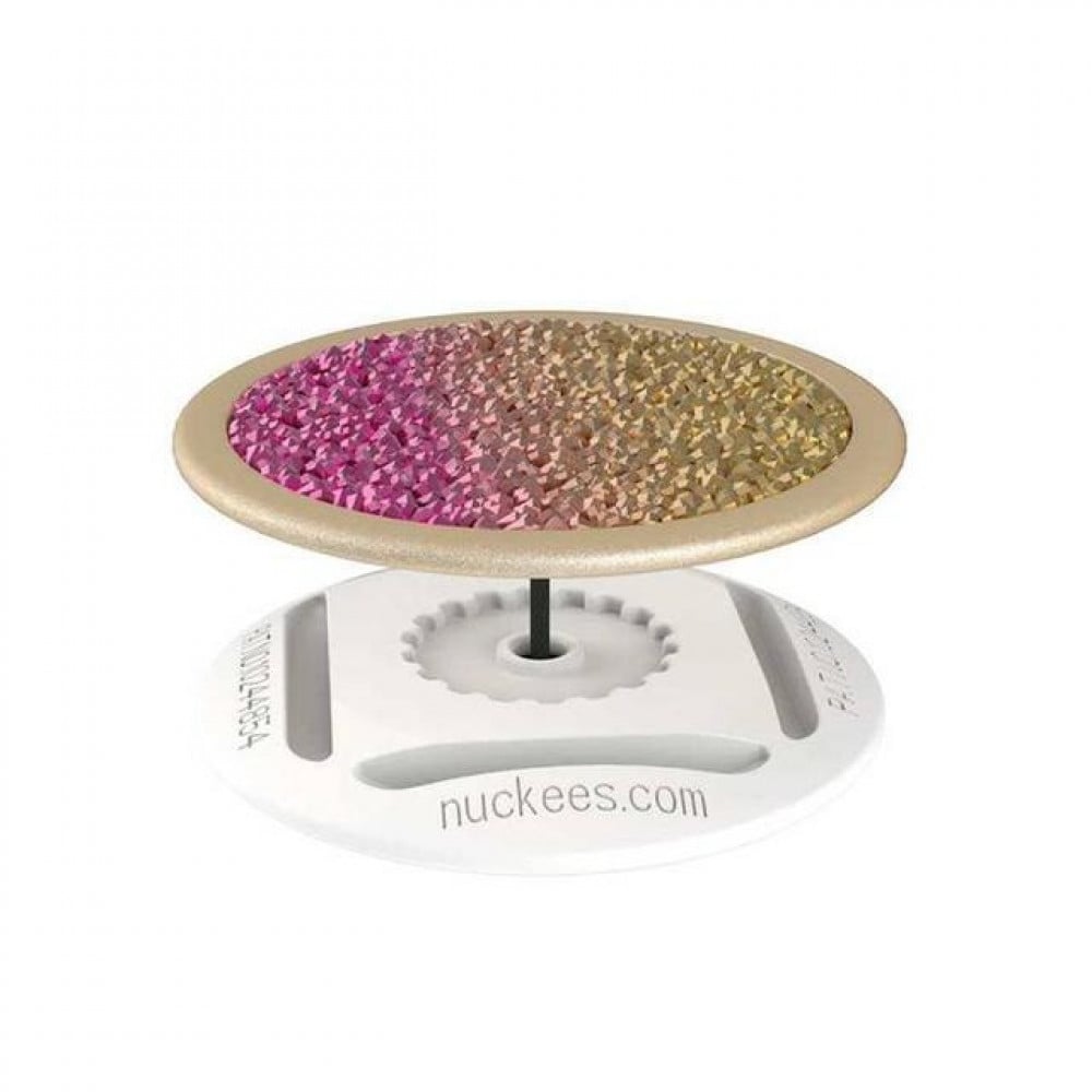Nokise mobile phone holder - ombre diamond cluster gold/pink