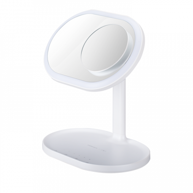 Momax Q.Led Mirror 4 in 1 (LED Light, Mirror, Speaker,  Wireless Charger 10W) - White