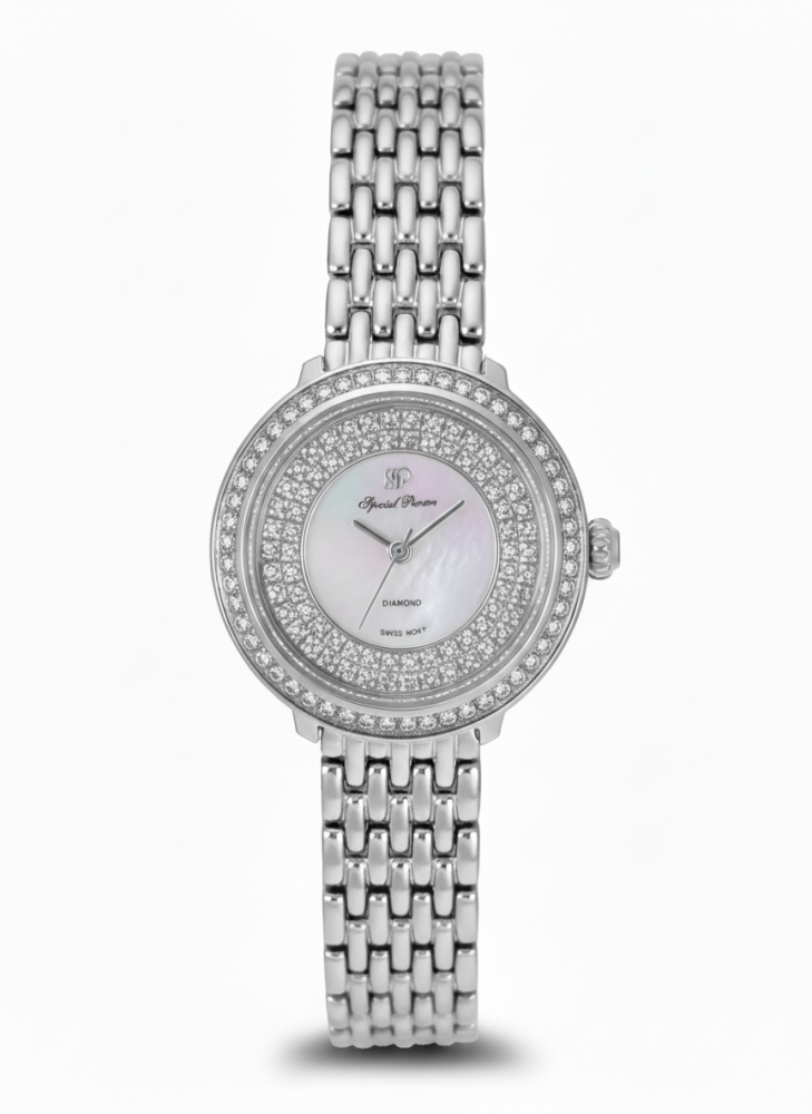 SP7170D ساعة الماس نسائية ستانلس ستيل فاخرة