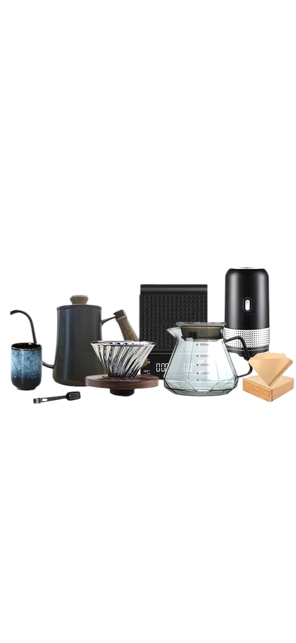 ادوات V60 مع مطحنه كهربائيه 