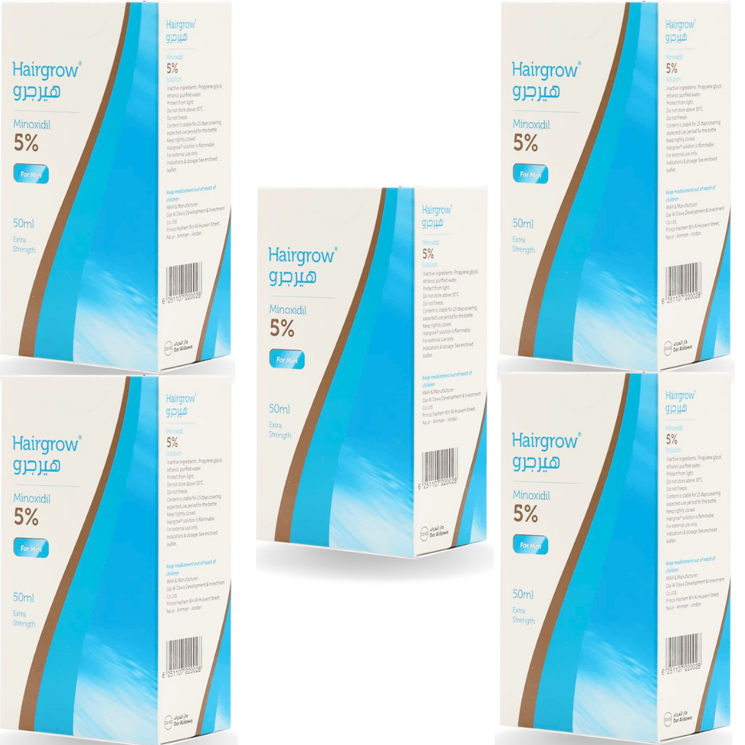 HAIRGROW MINOXIDIL 5% SOLUTION HAIR REGROWTH TONIC 50ml (Set Of 5)