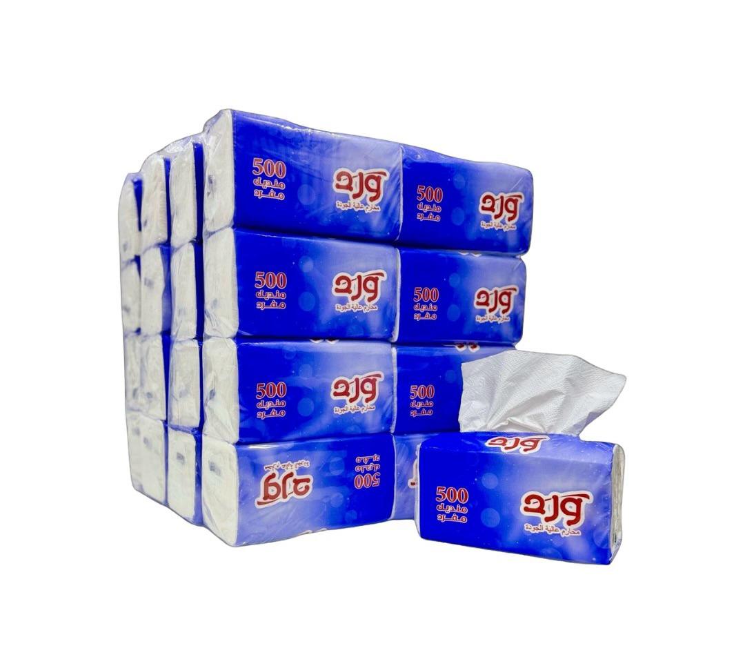 مناديل ورد 500 منديل مفرد 32 عبوة