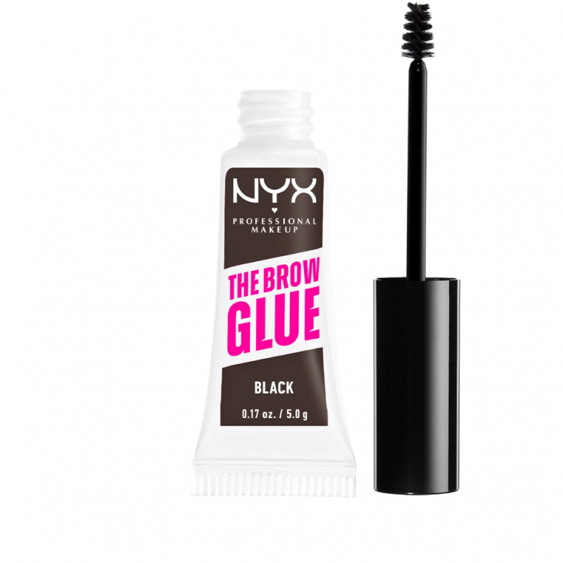 NYX PROFESSIONAL MAKEUP The Brow Glue, Extreme Hold Tinted Eyebrow Gel - Black