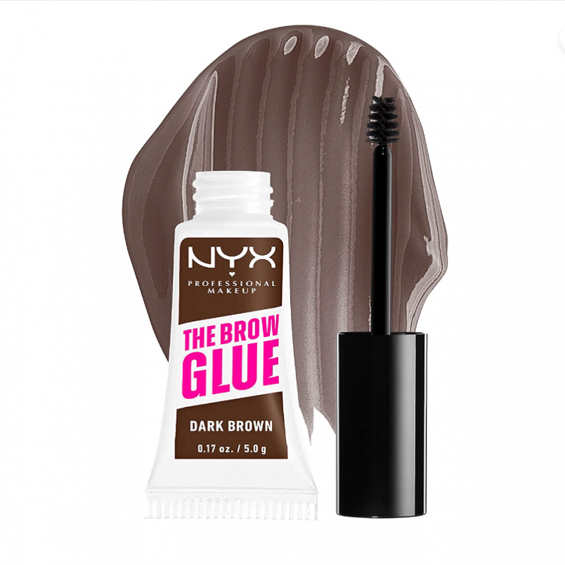 NYX PROFESSIONAL MAKEUP The Brow Glue, Extreme Hold Tinted Eyebrow Gel - Dark Brown