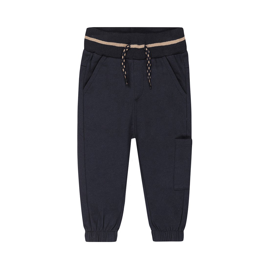 Boys' Loose Fit 100% Cotton Pants – Navy & Beige