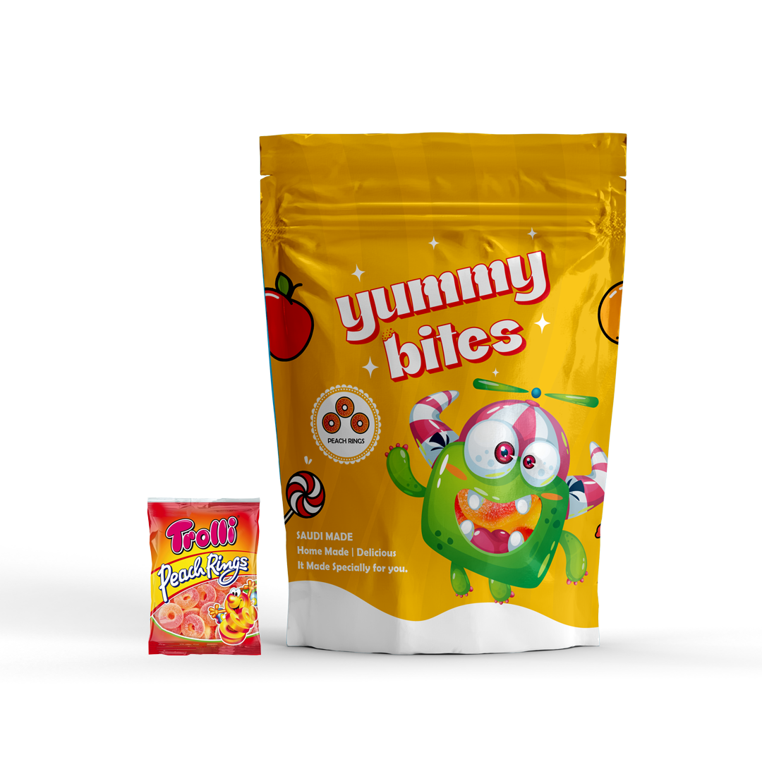 حلاوة الخوخ مجففة بالتجميد من Yummy bites