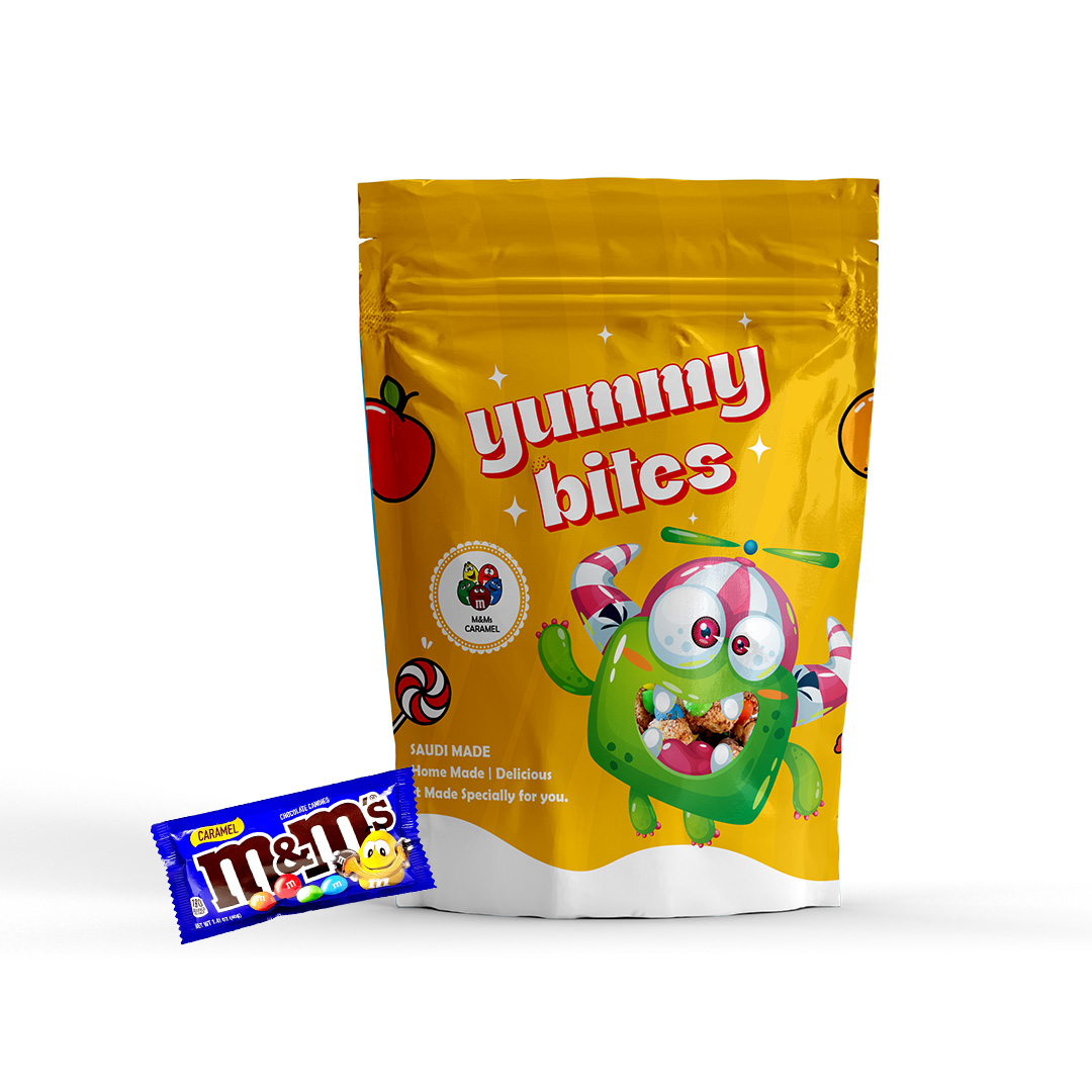 شوكلاتة ام اند امز بالكراميل المستوردة مجففة بالتجميد من Yummy Bites