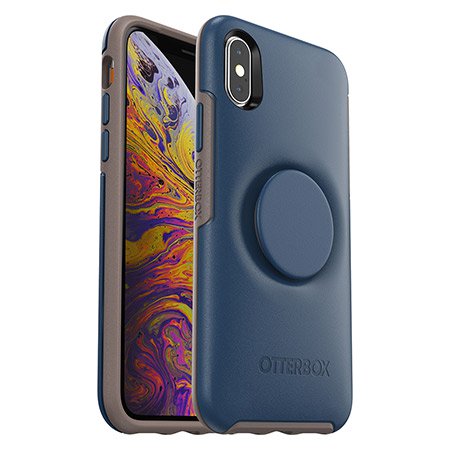 كفر ايفون X Xs ماركة Otter Box مع مسكة بوب خلفية أنيقة أزرق بحري