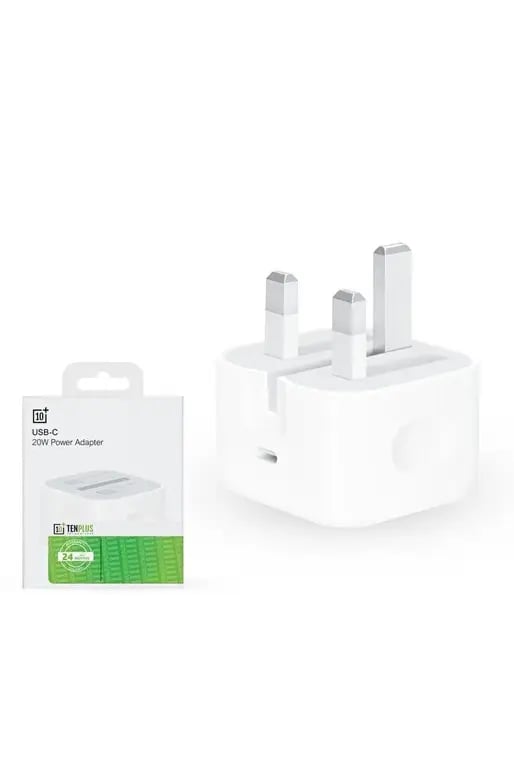 TENPLUS شاحن سريع USB-C بقوة 20 واط، متوافق مع أجهزة iPhone 17/16/15، محول طاقة عالمي للسفر من النوع C، لون أبيض