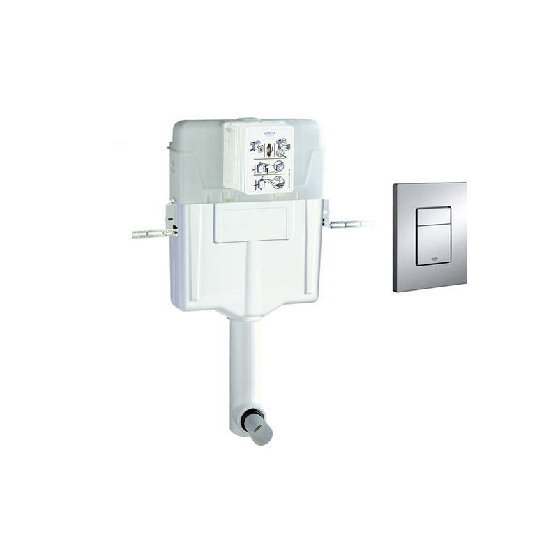 جروهي GROHE | سيفون كرسي عربي مع ضغطة مربعة - كروم