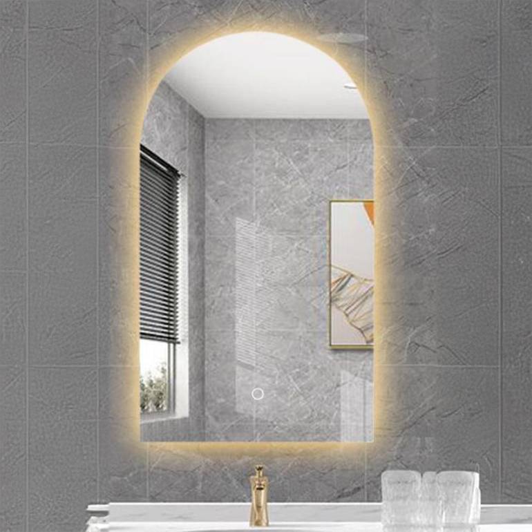 مرآة حمام LED ذكية مستطيلة – إضاءة مزدوجة (100×60 سم)