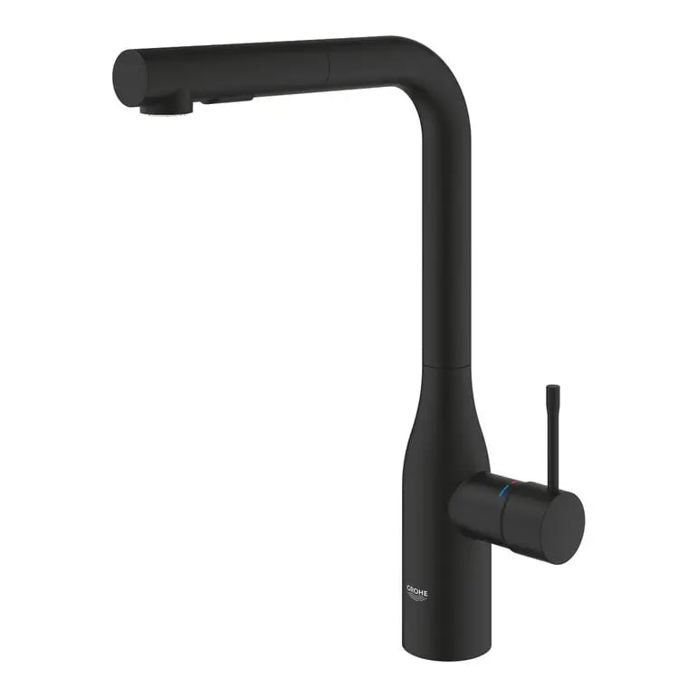خلاط مجلى جروهي إيسنس أسود فانتوم بسحاب مزدوج – GROHE Essence Kitchen Mixer