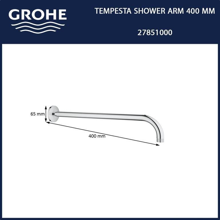 ذراع دش جداري جروهي GROHE Rainshower طويل 40 سم - كروم