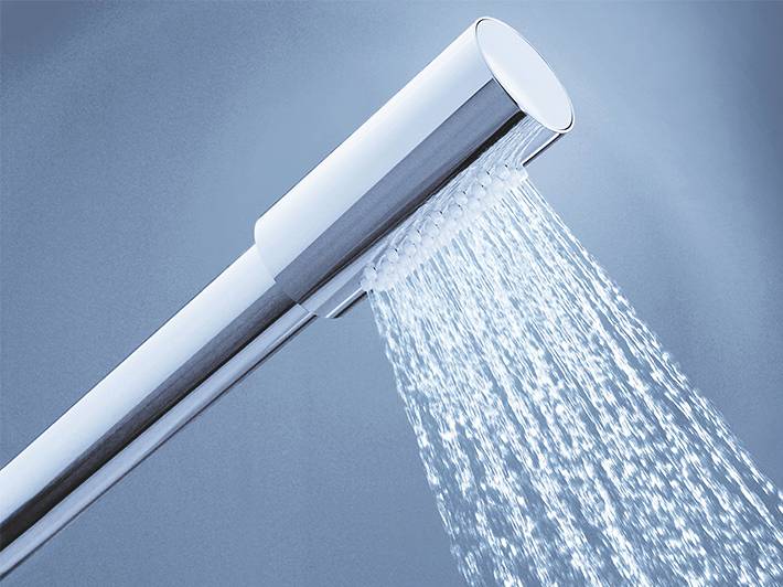 طقم سماعة دش جروهي GROHE أسطواني (Stick) مع حامل ولي - كروم 