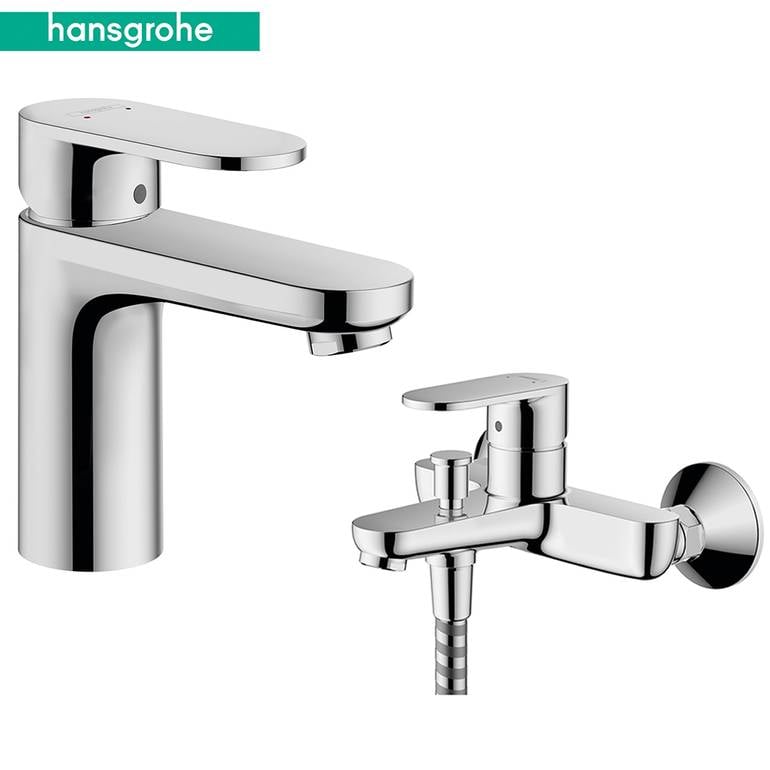 طقم خلاطات هانز جروهي فيرنيس بليند 2 قطعة (مغسلة + دش) كروم | hansgrohe Vernis Blend Mixer Set 2-in-1 Chrome