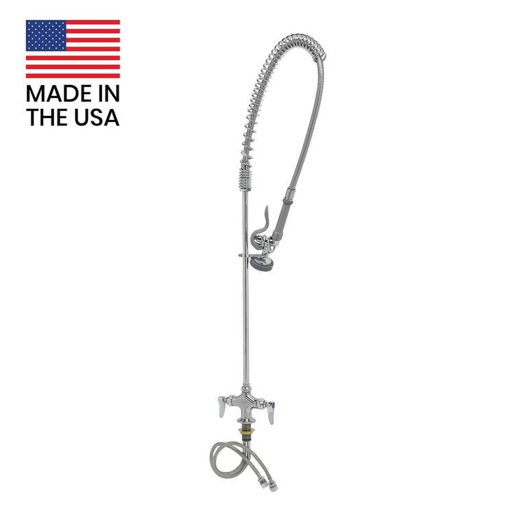 خلاط مطبخ أمريكي احترافي T&amp;S Brass USA متحرك - صنبور الخدمة الشاقة للمطاعم والفنادق