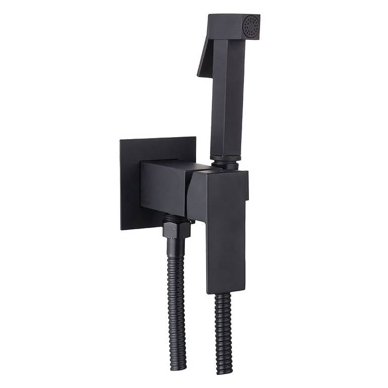 خلاط شطاف مخفي أسود هوفمان HOFFMANN مربع نحاس – طقم كامل حار بارد HF-400MB