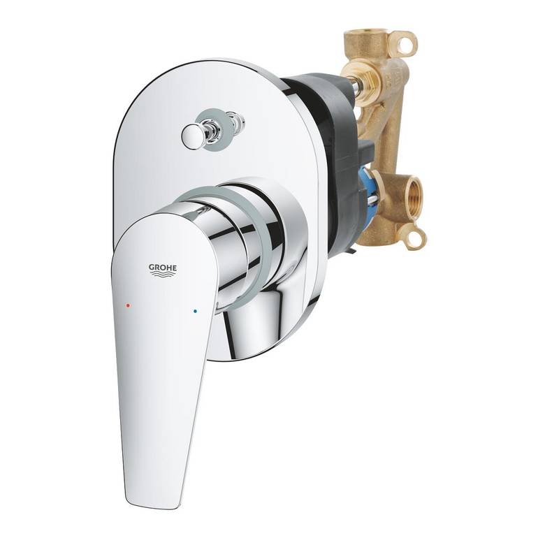 خلاط دش مخفي (مدفون) خطين كامل - كروم جروهي GROHE باو إيدج