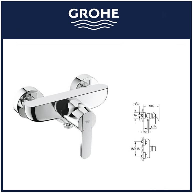 خلاط شطاف جروهي GROHE Get جداري بمقبض فردي - كروم 