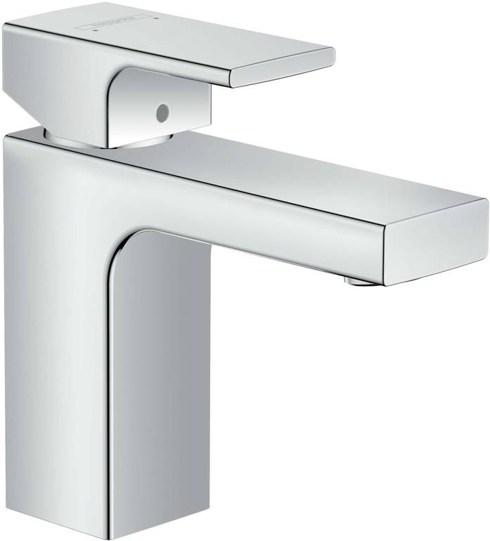 خلاط مغسلة هانز جروهي فيرنيس شيب 100 كروم مع طقم صرف معدني | hansgrohe Vernis Shape 71561000