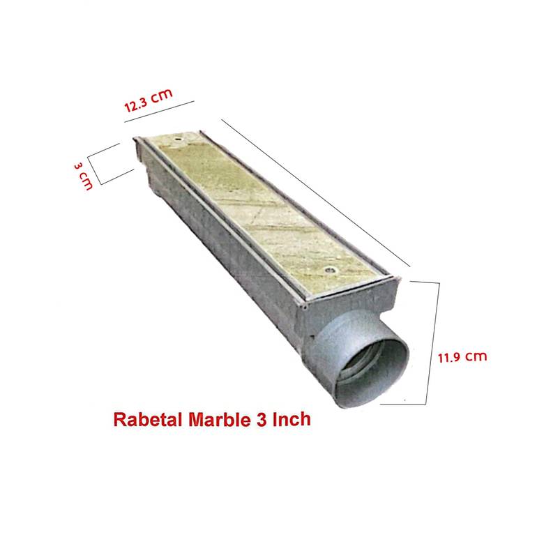 مجرى تصريف مخفي ريبتال (RABETAL) ألمنيوم 3 بوصة | 3 متر