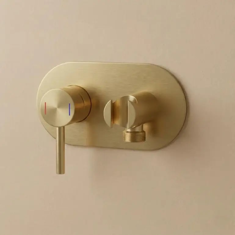 خلاط شطاف مخفي ذهبي مطفي (Matte Gold) ماركة أوشن AUSHEN - نظام فندقي بضمان 5 سنوات