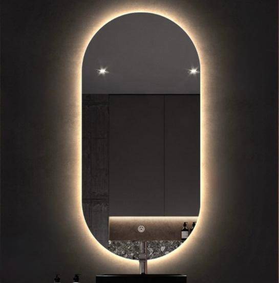 مرآة حمام LED ذكية مستطيلة – إضاءة مزدوجة (60×100 سم)