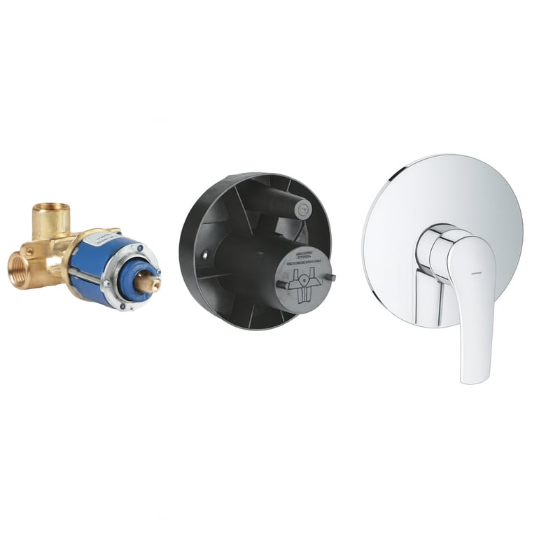 خلاط دش مخفي (مدفون) خط واحد كامل - كروم جروهي GROHE يوروسمارت