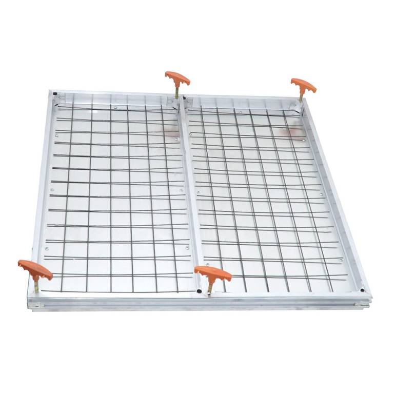 غطاء تفتيش ألمنيوم ريتالو درفتين 90×90 سم حمولة 4.5 طن مع ضمان 10 سنوات