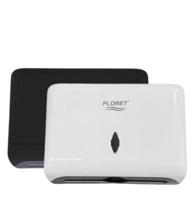 موزع مناديل فلوريت (Flowrette) عصري مقاوم للرطوبة - أبيض ناصع