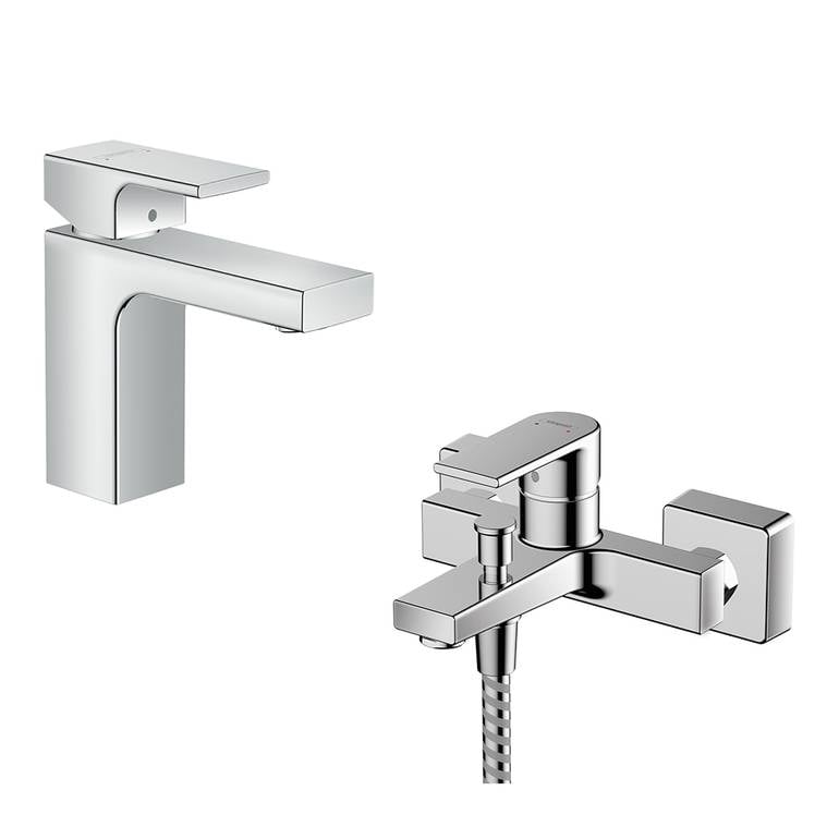 طقم خلاطات هانز جروهي فيرنيس شيب 2 قطعة (مغسلة + دش) كروم | hansgrohe Vernis Shape Mixer Set 2-in-1 Chrome